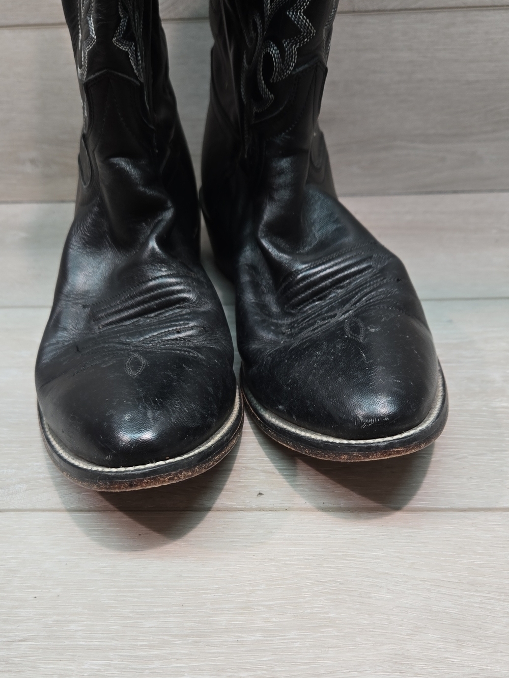 Justin Mens 1409 London Calfskin Leather Western Boots Embroidered Shoes 11.5D - Picture 4 of 10